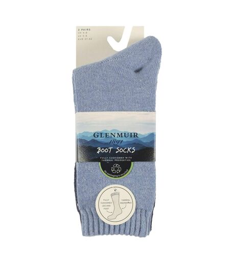 Glenmuir - Lot de 2 Chaussettes Femme Thermiques Mi-Bottes Laine Chaudes