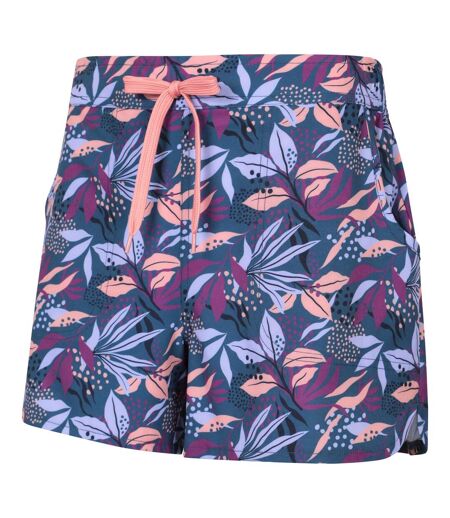 Womens/ladies stretch patterned boardshorts purple Mountain Warehouse