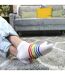 3 Pack Mens Ladies Rainbow Trainer Cotton Socks Bright Colourful Striped Socks-4