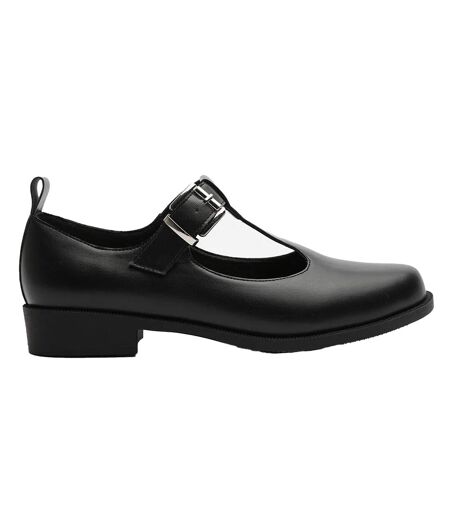 Womens/ladies Low Block Heel Mary Janes Black Where´s That From