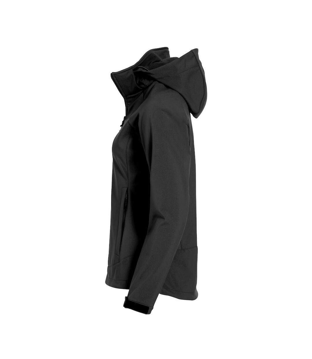 Womens/ladies Milford Soft Shell Jacket Black Clique-3