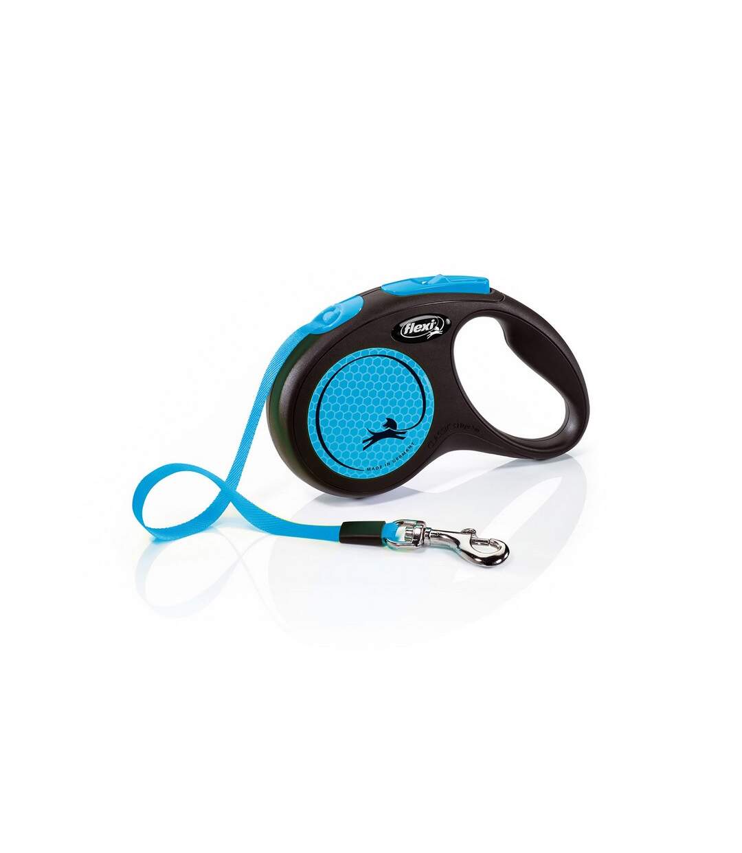 New neon small retractable dog lead 5m blue Flexi-1