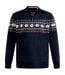 Sweat Motif/style Festif D555 Edinson Homme Bleu Marine Chiné Duke-2