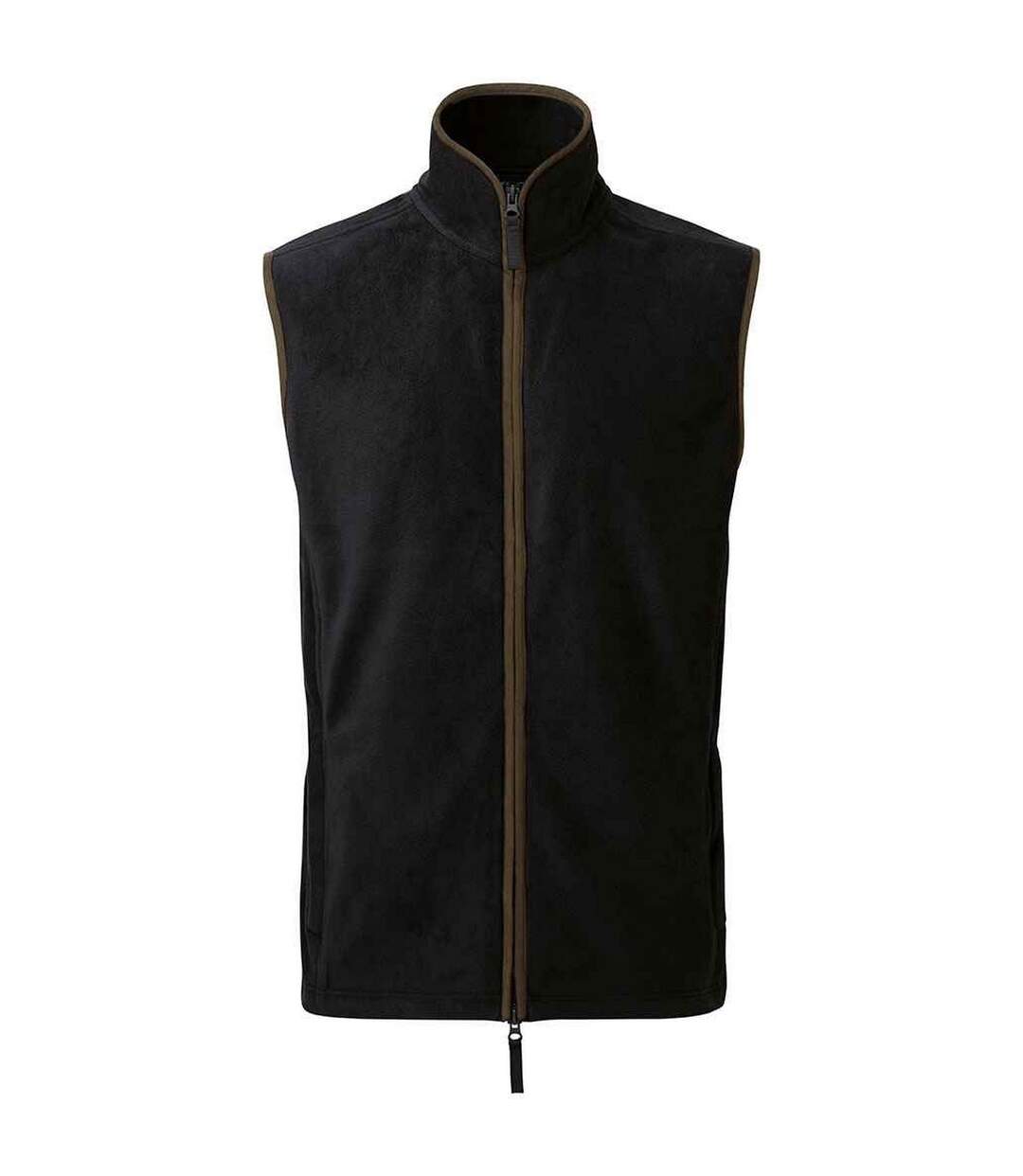 Mens Artisan Fleece Oversized Gilet Black Brown Premier-2