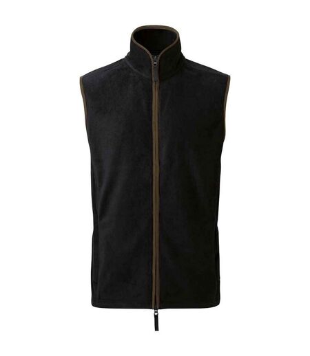 Mens Artisan Fleece Oversized Gilet Black Brown Premier