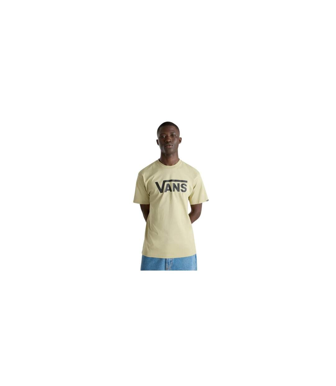 Mens Classic Logo Short-sleeved T-shirt Beige Vans-1