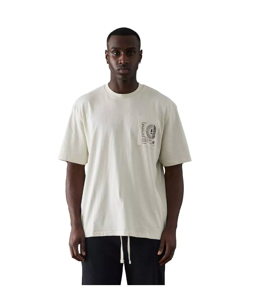 T-shirt Mably Homme Blanc Cassé Fiftyfive-1