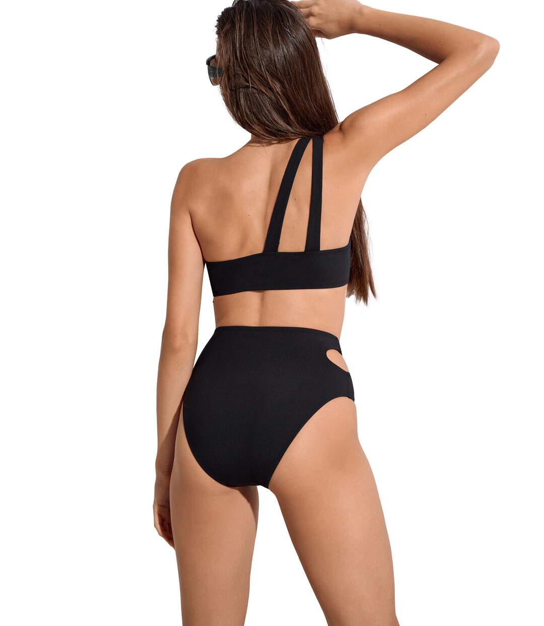 Bas maillot slip de bain asymétrique échancré taille haute Normandie Lisca-3