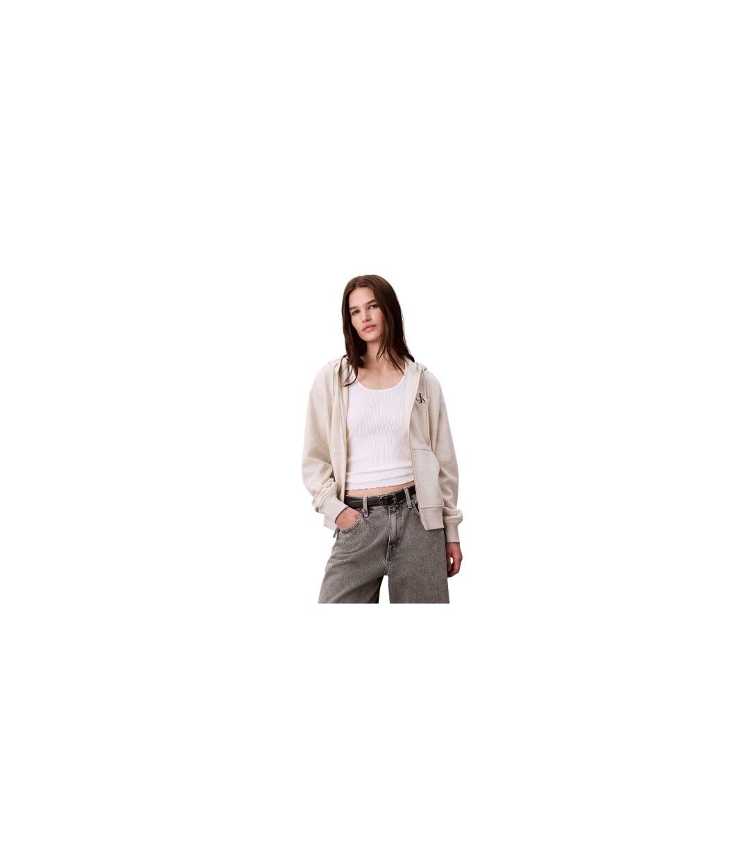 Veste À Capuche Femme Vanille Chiné Calvin Klein-1