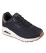 Womens/ladies Uno Stand On Air Leopard Print Trainers Black Skechers-1