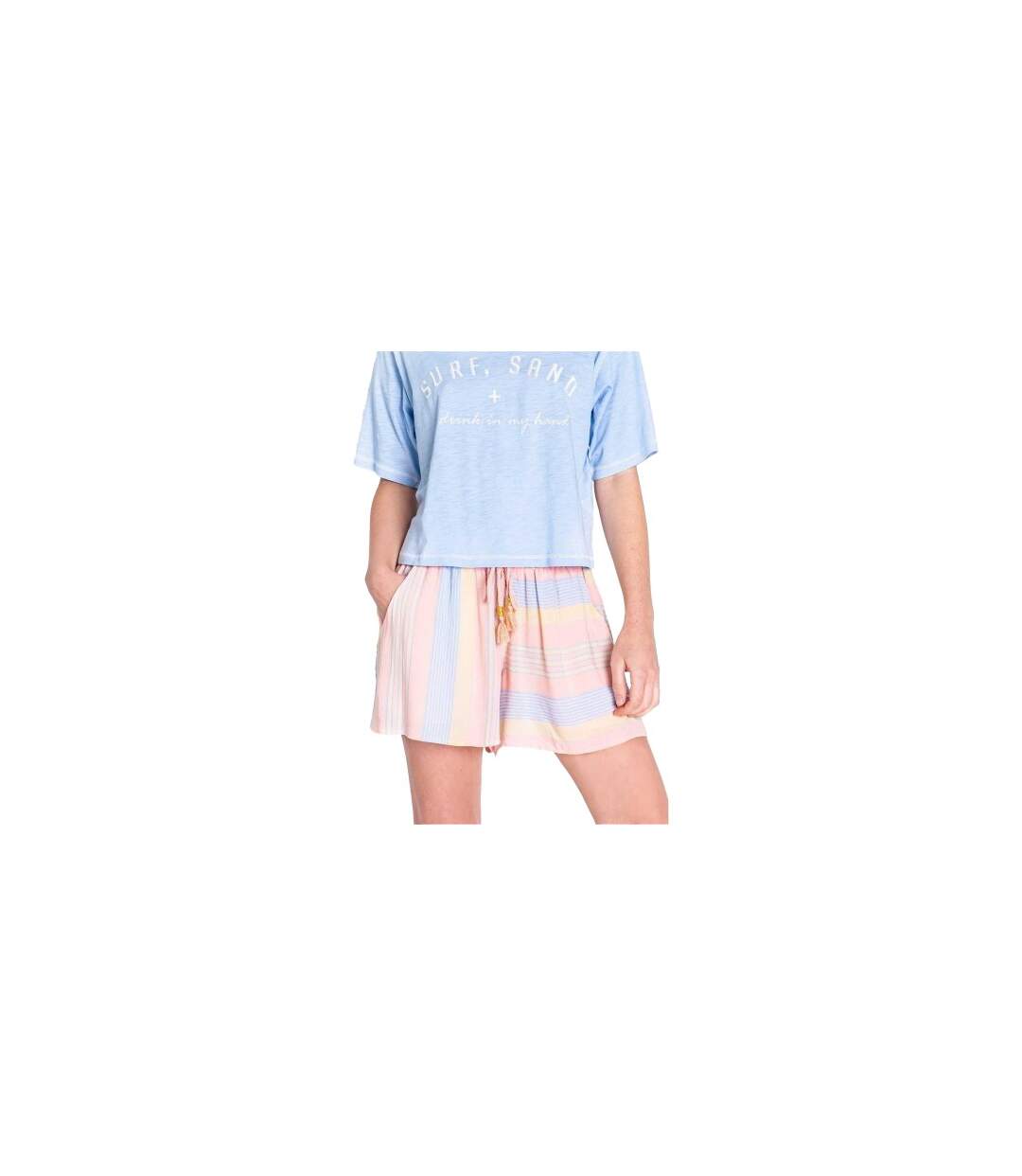 Womens/ladies Salvage Stripe Regular Lounge Shorts Multicoloured PJ Salvage-1