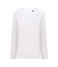 Womens/ladies Yarn Pleat Front Long-sleeved Blouse White Henbury-1