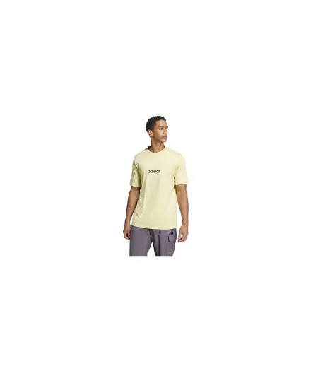 Mens Logo Cotton T-shirt Yellow Adidas