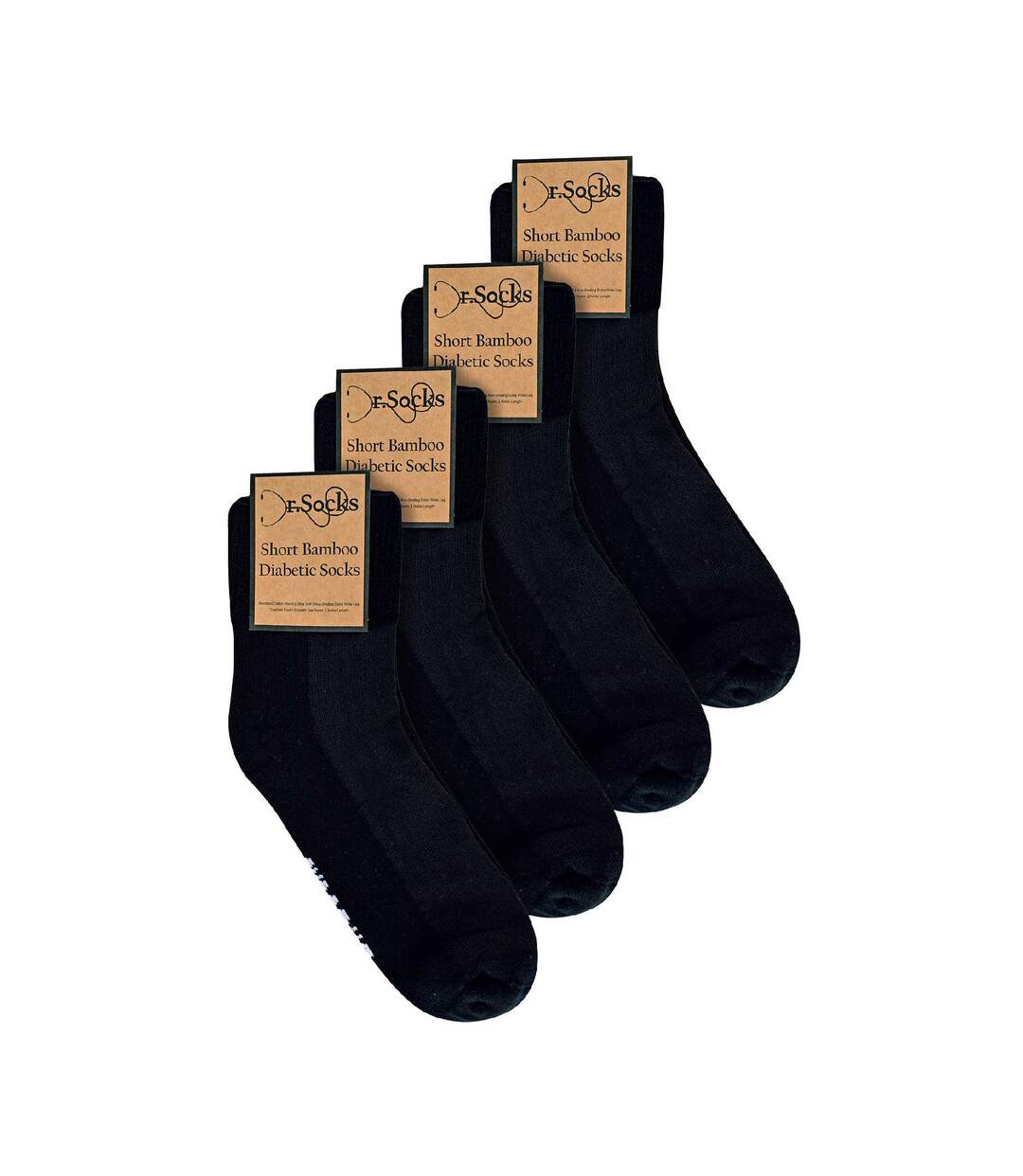 4 Pack Extra Wide Bamboo Diabetic Ankle Socks-2