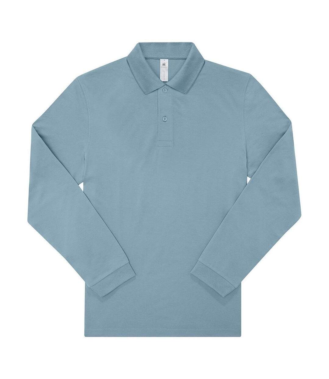 Polo manches longues- Homme - PU427 - bleu amalfi-1