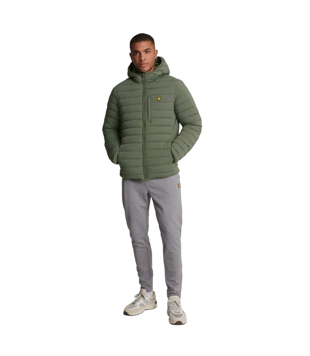 Mens stretch quilted jacket cactus green Lyle & Scott