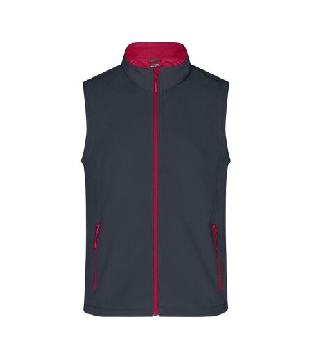 Veste Sans Manches Promo Homme Gris Foncé Rouge James And Nicholson