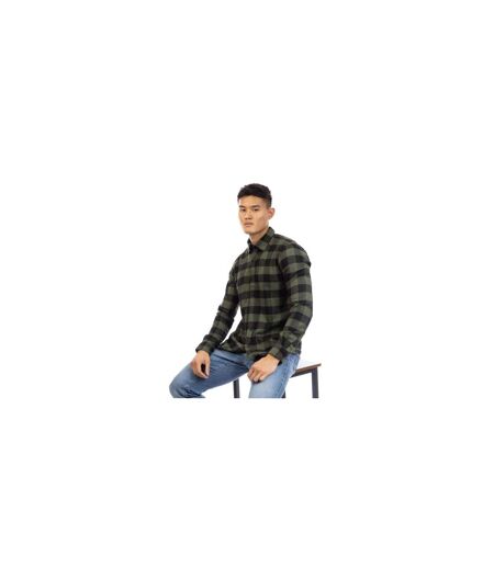 Chemise Manches Longues Motif/style À Carreaux Brodie Homme Vert Noir Peter Werth