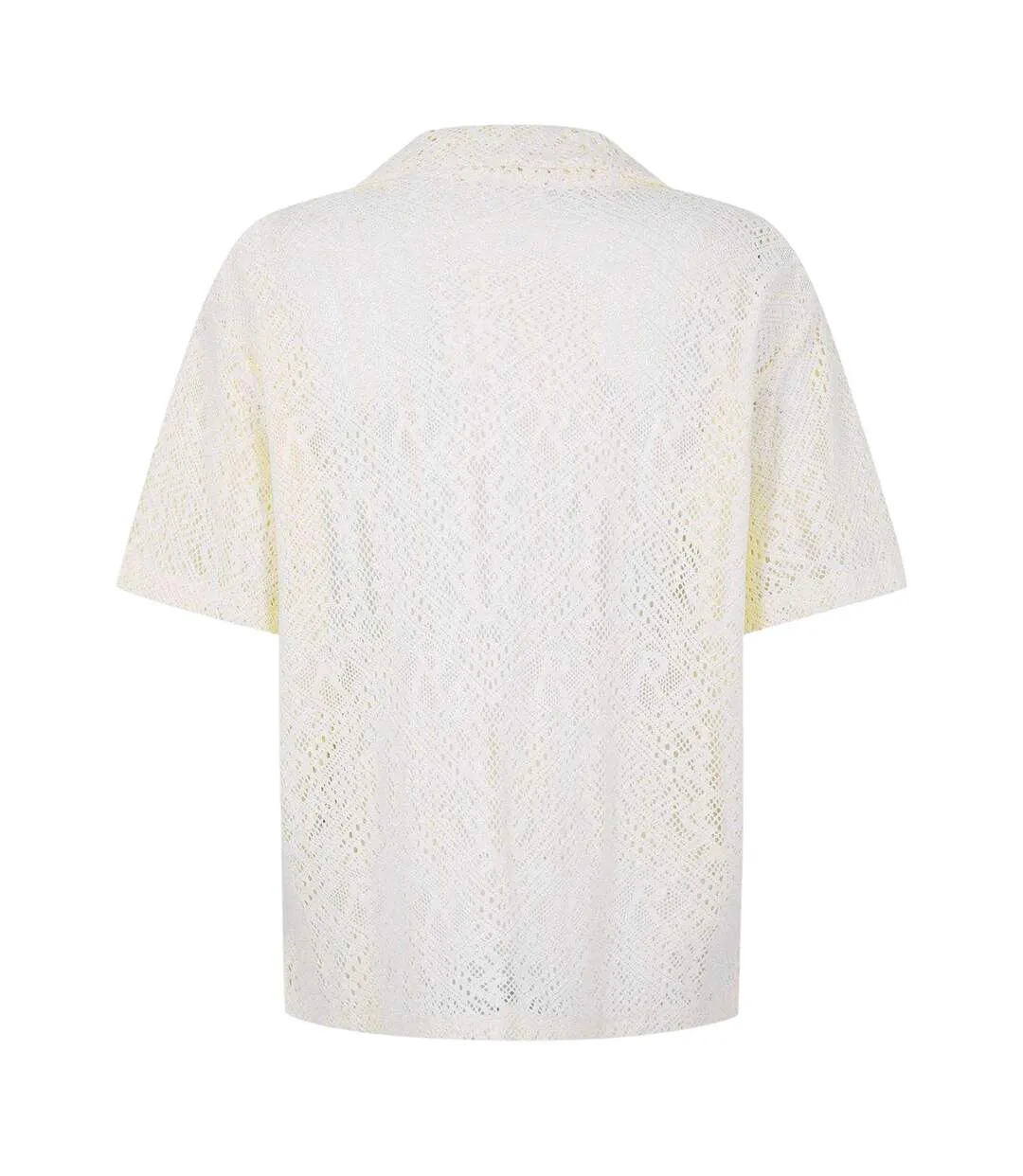 Mens Cotton Crochet Detail Shirt Off White Represent-3