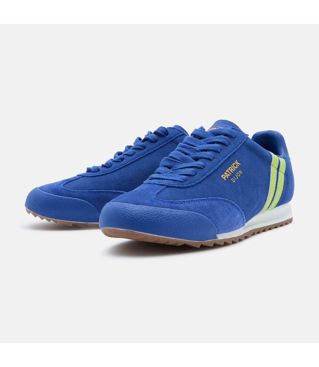 Mens Dijon Suede Running Trainers Blue Green Patrick-2
