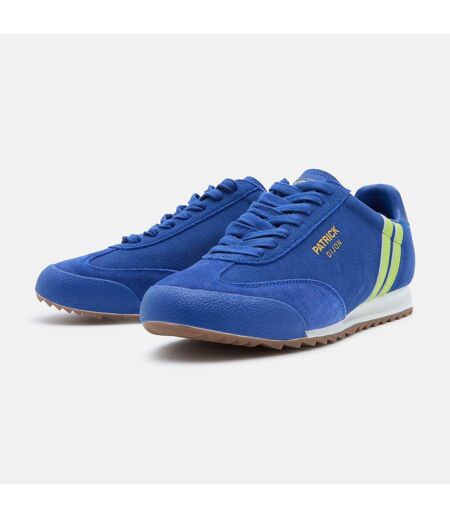 Mens Dijon Suede Running Trainers Blue Green Patrick