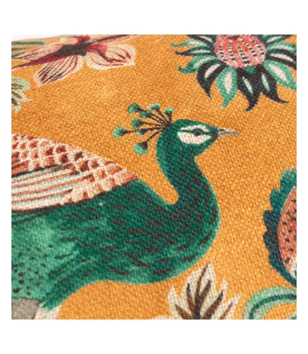 Holland park duo peacock rectangular cushion cover 50cm x 30cm ochre/claret Wylder