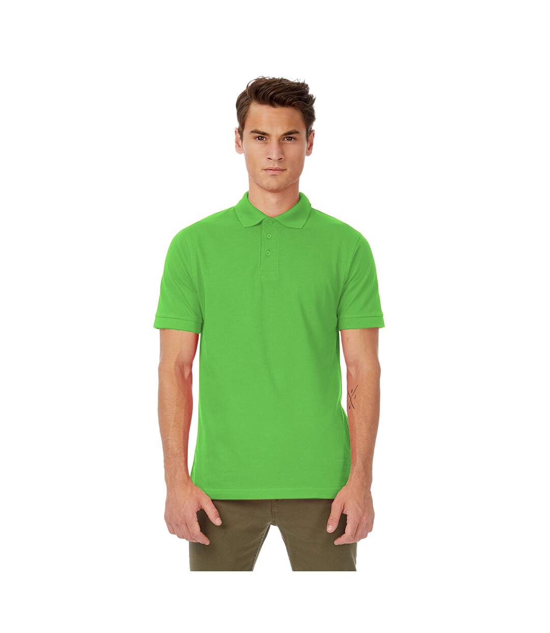 Polo à manches courtes safran homme vert B&C-2