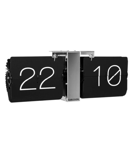 Horloge moderne bicolore Flip No Case Noir et chrome