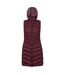 Womens/ladies florence padded long gilet burgundy Mountain Warehouse