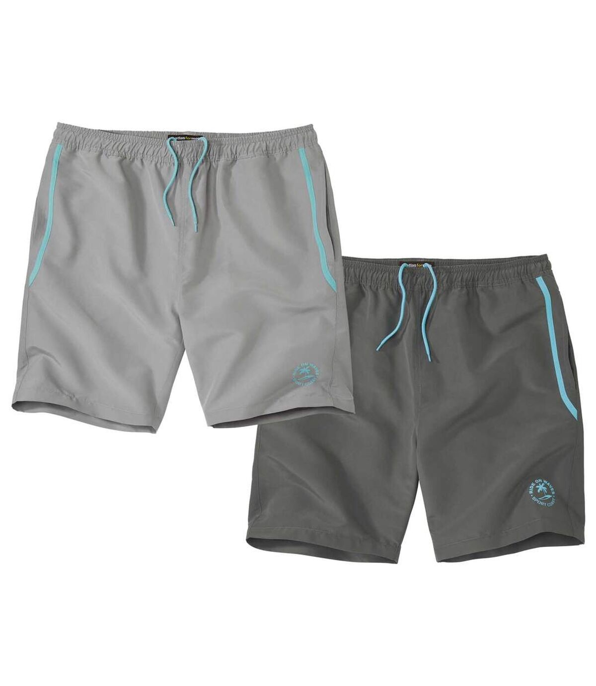 Pack of 2 Men's Sporty Shorts - Grey Atlas For Men