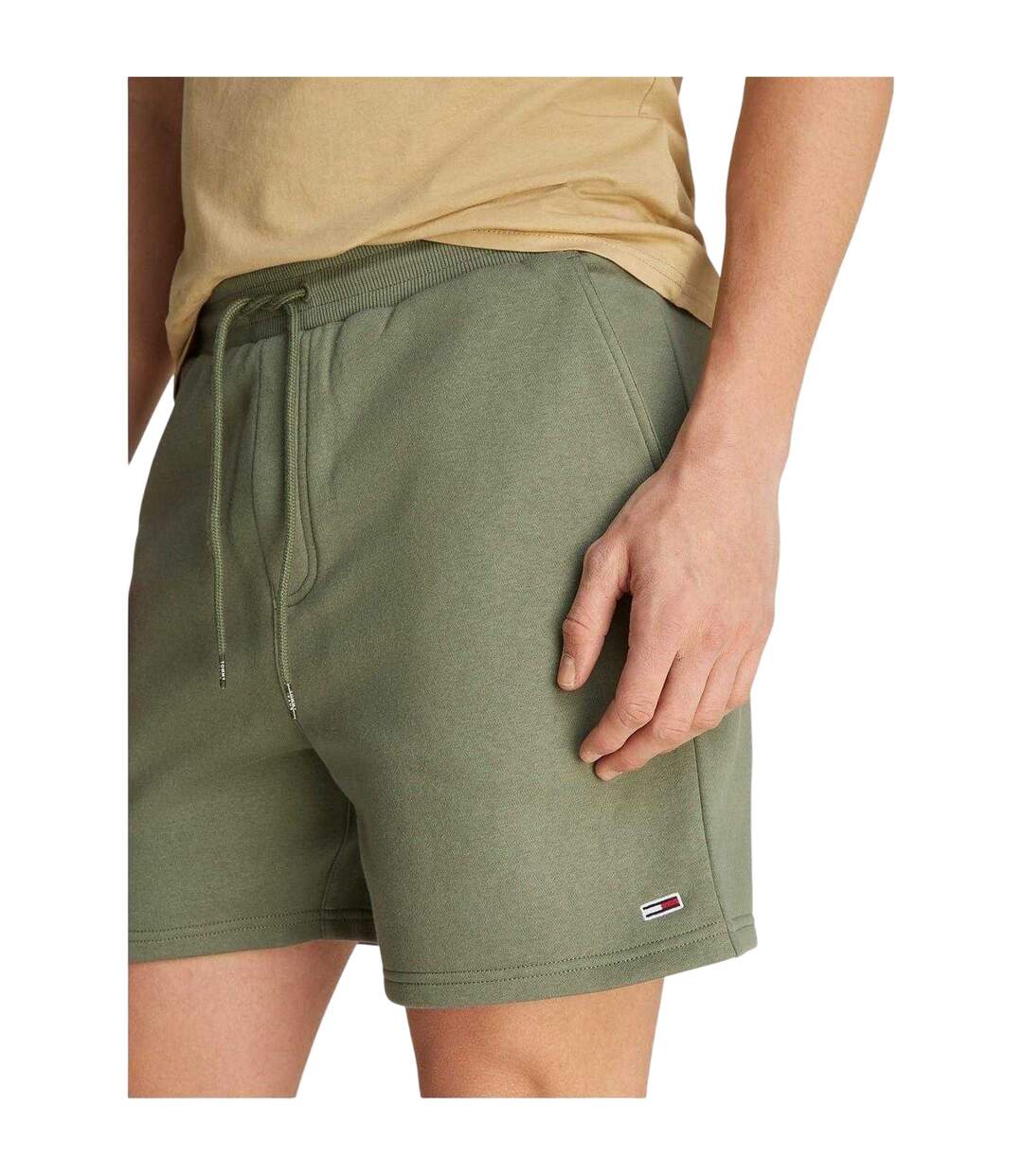 Mens Flagbeach Polycotton Logo Shorts Green Tommy Jeans-4