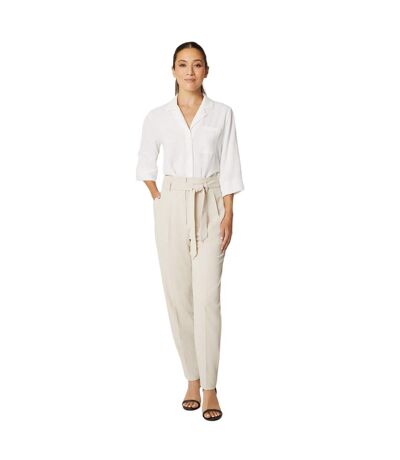 Womens/ladies Paperbag High Waist Trousers Camel Principles