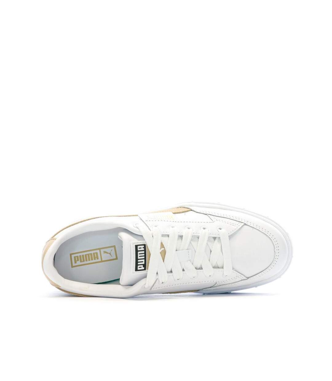 Baskets blanc/beige femme puma mayze stack-4