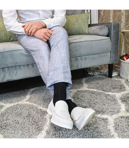 6 Pairs Mens Plain Coloured Cotton Rich Ribbed Dress Socks