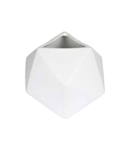 Paris Prix - Vase Déco En Céramique geometrik 19cm Blanc