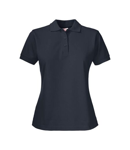 Womens/ladies Surf Pro Polo Shirt Dark Navy Printer