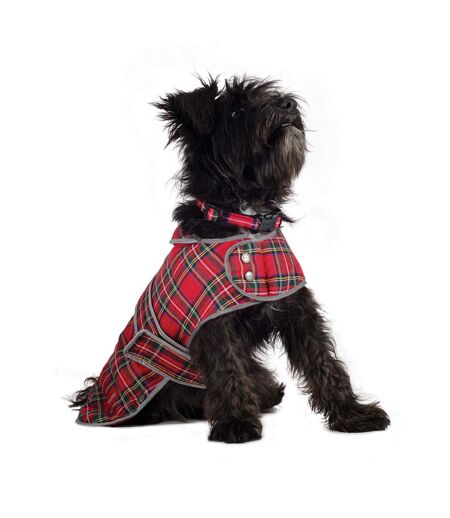 Ancol Pet Products Muddy Paws Highland Tartan Dog Coat (Red) (X-Large) - UTVP8459