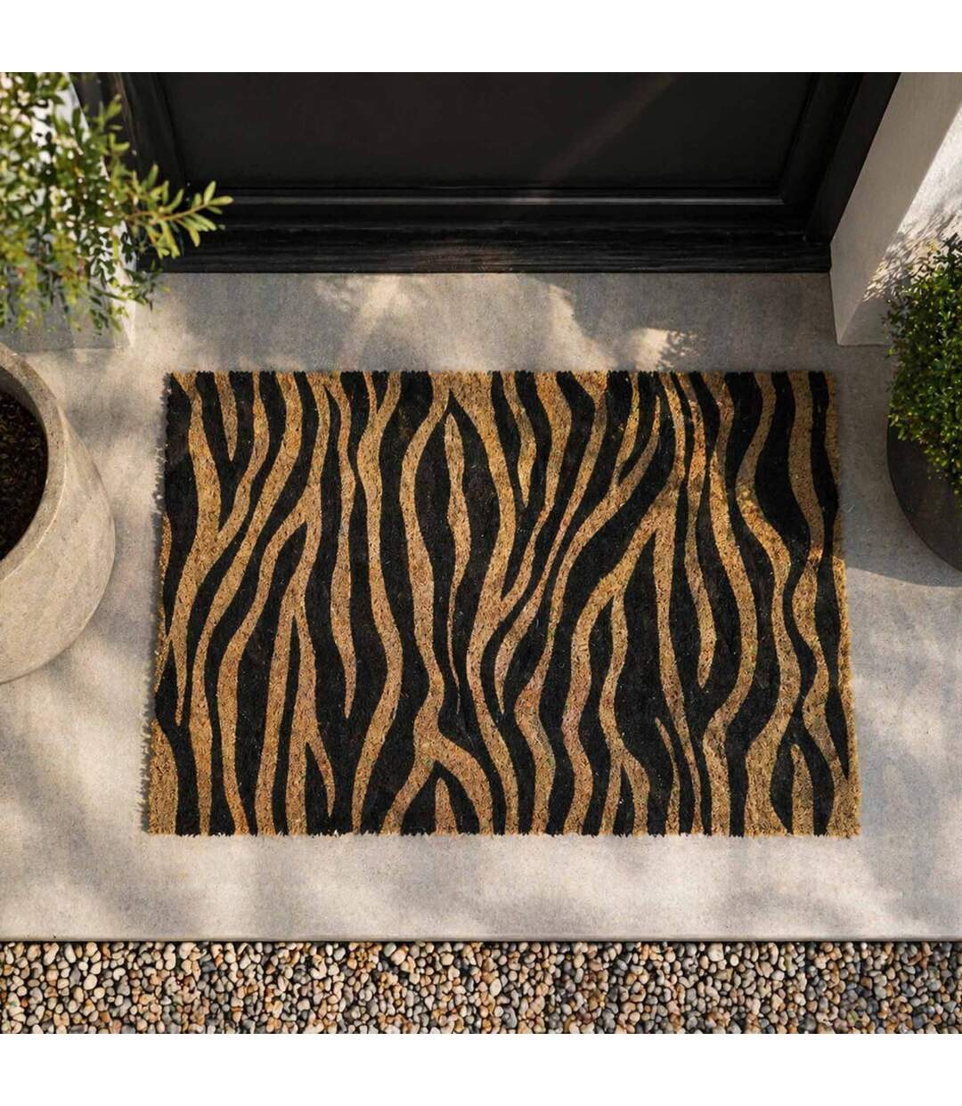 Paillasson en Coco Zèbre Okapi 40x60cm Noir-2