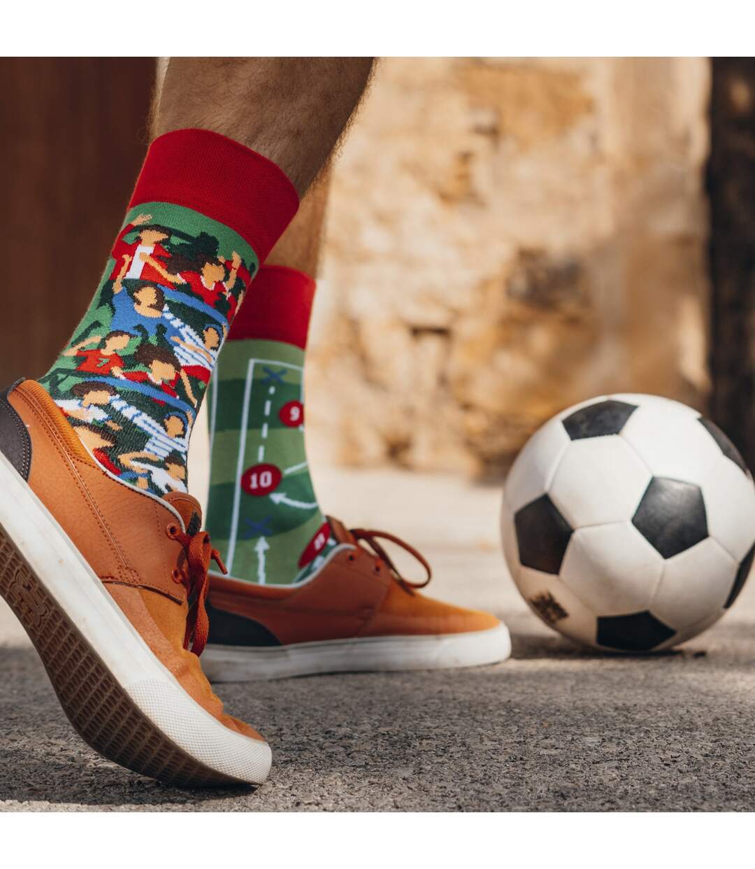 1 Pack Unisex Mismatched Novelty Odd Socks - Football-5