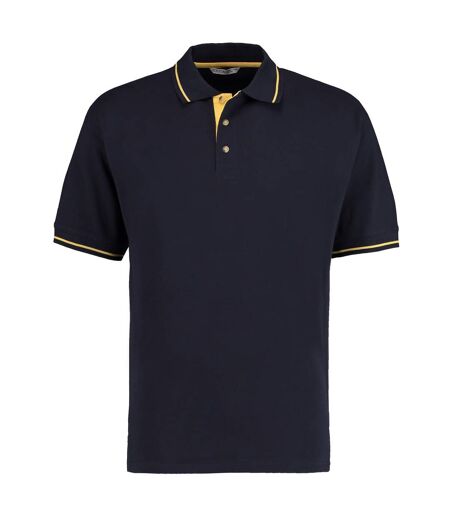 Polo à manches courtes  st. Mellion pour homme bleu marine/jaune Kustom Kit