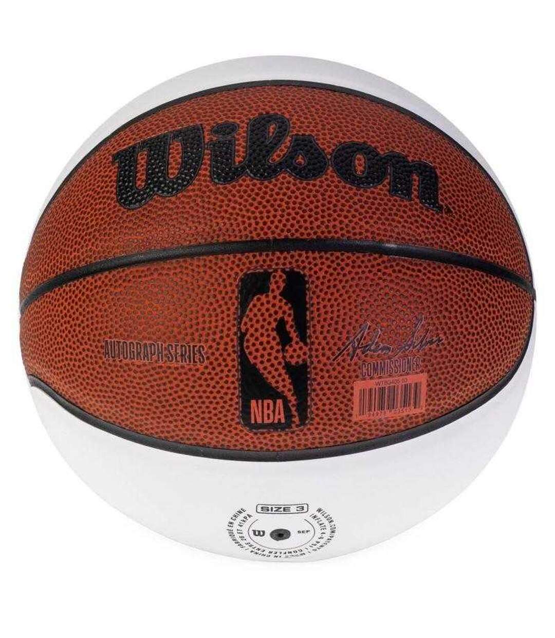 Mini Ballon De Basket Motif/style Nba Autograph Taille 3 Blanc Wilson-2