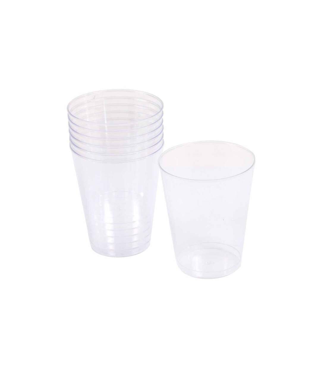 Lot de 6 Verres à Eau Réutilisable Plastique 33cl Transparent-1
