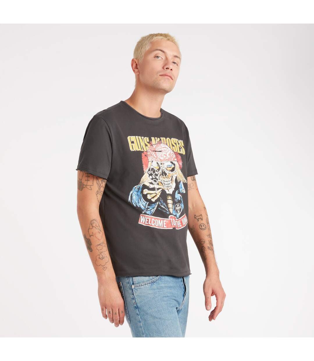 T-shirt Welcome To The Jungle Adulte Charbon Amplified-3