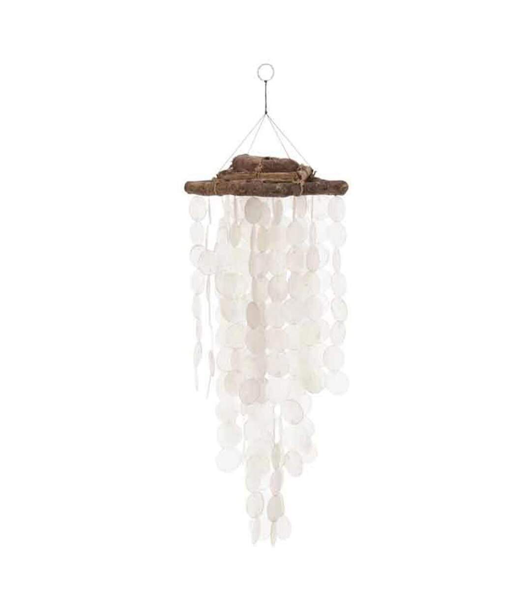 Carillon Déco à Suspendre Coquilles 50cm Blanc-1