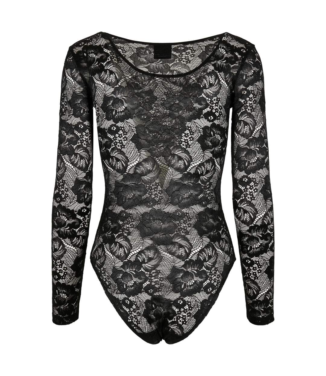 Womens/ladies Lace Long-sleeved Bodysuit Black Urban Classics-2