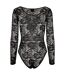 Womens/ladies Lace Long-sleeved Bodysuit Black Urban Classics-2
