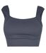 Womens/ladies Logo Ruched Sports Bra Shark Grey USA Pro-2