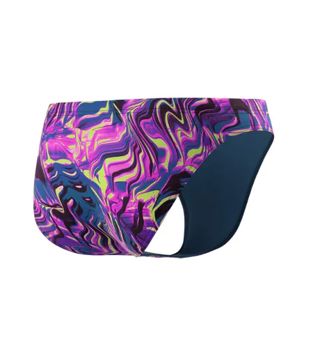 Mens Techno Jungle Abstract Floral Endurance+ Briefs Dark Pink Green Speedo