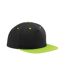 Casquette ajustable noir / vert citron Beechfield