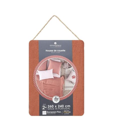 Housse de Couette Lin Adorable 260x240cm Terracotta